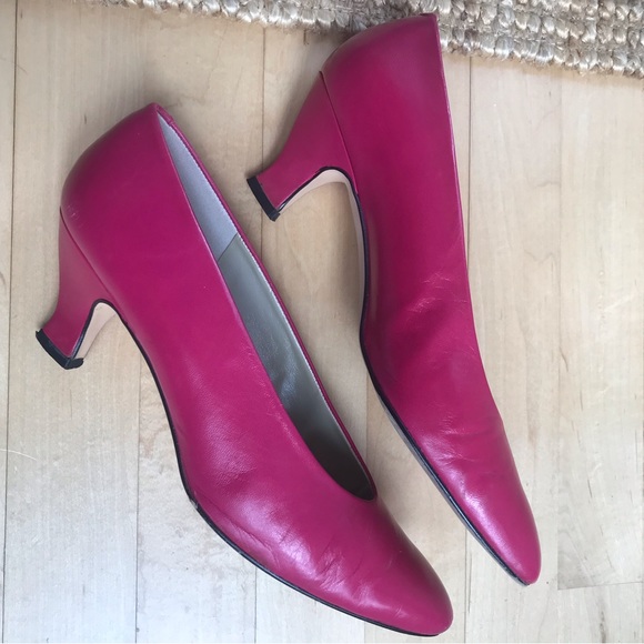 Vintage Kitten Heels Hot Pink 1980s Liz Claiborne 2", size 8 - Picture 2 of 11